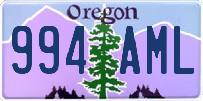 OR license plate 994AML