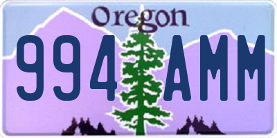 OR license plate 994AMM