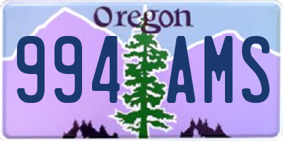 OR license plate 994AMS