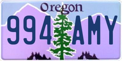 OR license plate 994AMY