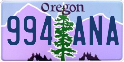 OR license plate 994ANA