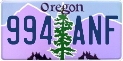 OR license plate 994ANF