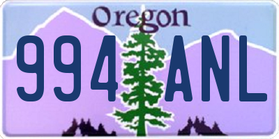 OR license plate 994ANL