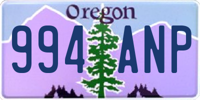 OR license plate 994ANP