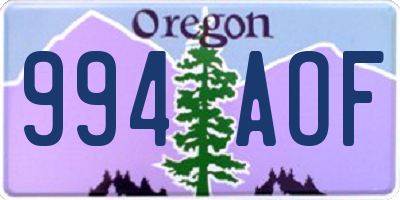 OR license plate 994AOF