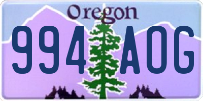 OR license plate 994AOG