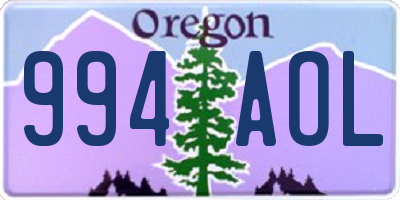 OR license plate 994AOL