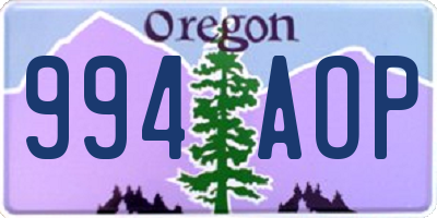 OR license plate 994AOP