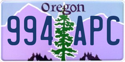 OR license plate 994APC