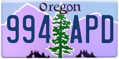 OR license plate 994APD