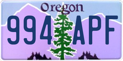 OR license plate 994APF