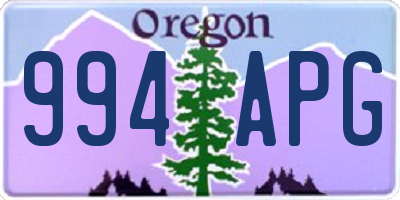 OR license plate 994APG