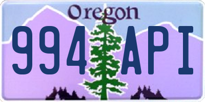 OR license plate 994API