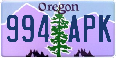 OR license plate 994APK