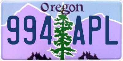 OR license plate 994APL