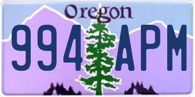 OR license plate 994APM