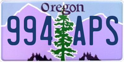 OR license plate 994APS