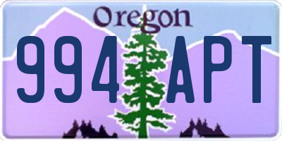 OR license plate 994APT