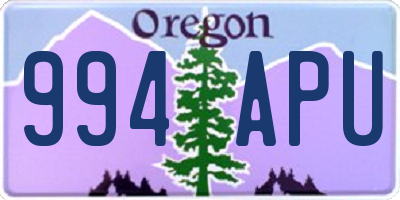 OR license plate 994APU
