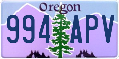 OR license plate 994APV