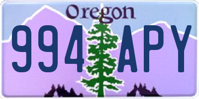OR license plate 994APY