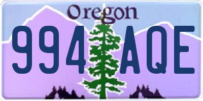 OR license plate 994AQE