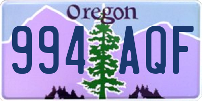 OR license plate 994AQF