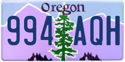OR license plate 994AQH