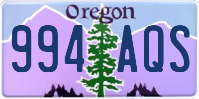 OR license plate 994AQS