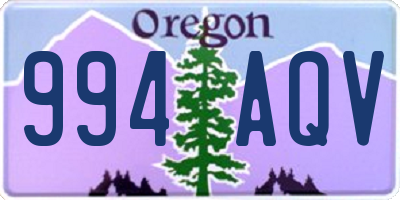 OR license plate 994AQV