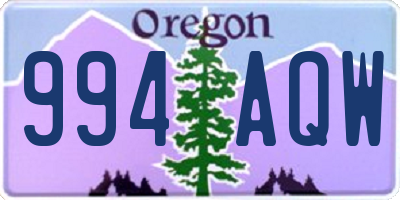 OR license plate 994AQW