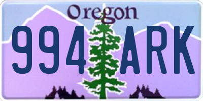 OR license plate 994ARK