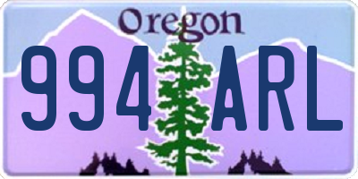 OR license plate 994ARL