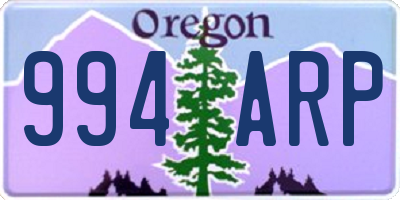 OR license plate 994ARP