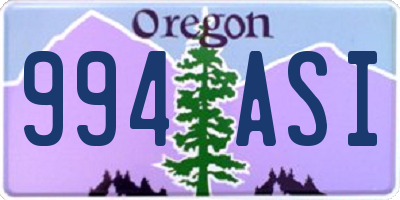 OR license plate 994ASI