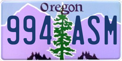 OR license plate 994ASM