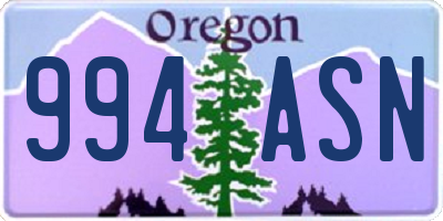 OR license plate 994ASN