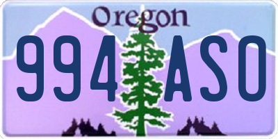 OR license plate 994ASO