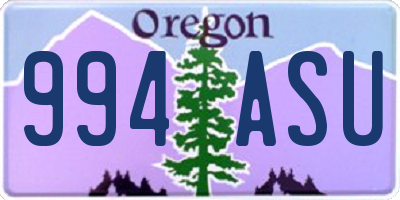 OR license plate 994ASU