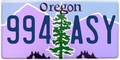 OR license plate 994ASY