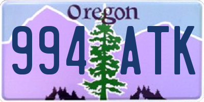 OR license plate 994ATK