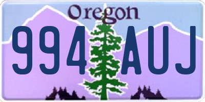 OR license plate 994AUJ