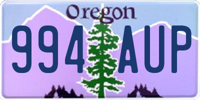 OR license plate 994AUP