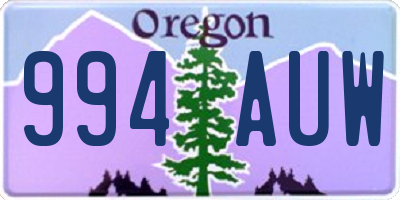 OR license plate 994AUW