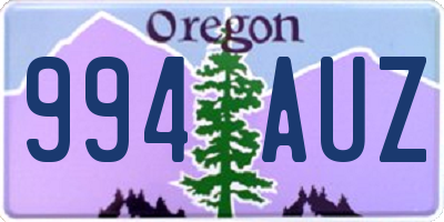 OR license plate 994AUZ
