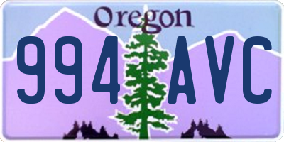 OR license plate 994AVC