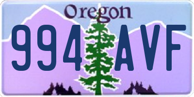 OR license plate 994AVF