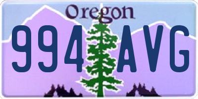 OR license plate 994AVG