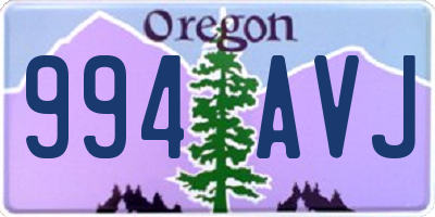 OR license plate 994AVJ