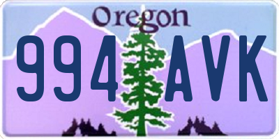 OR license plate 994AVK